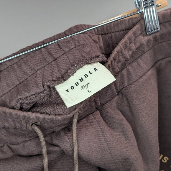 YoungLA French Terry Sweat Shorts Brown Size Large - Picture 3 of 3